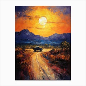 Sunset On The Road 3 Canvas Print