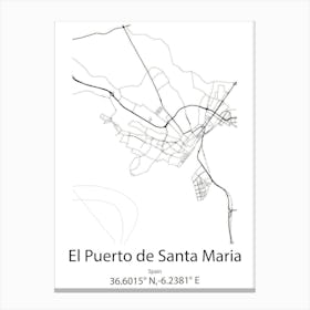 El Puerto De Santa Maria,Spain Minimalist Map Canvas Print