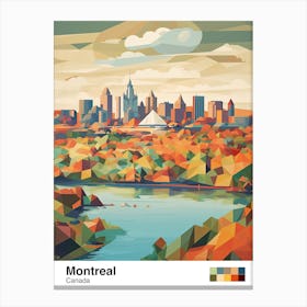 Montreal, Canada, Geometric Illustration 4 Poster Canvas Print
