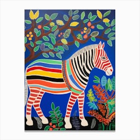 Maximalist Animal Painting Zebra 1 Canvas Print