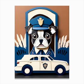 Boston Terrier Police Officer-Reimagined Canvas Print