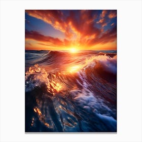 Sunset Over The Ocean Canvas Print