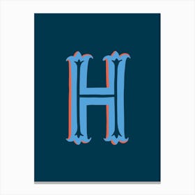 Letter H Typographic Canvas Print