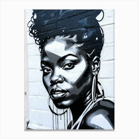 Graffiti Mural Of Beautiful Black Woman 134 Canvas Print