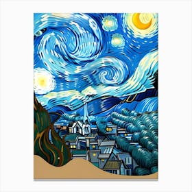 van Gogh Art Starry Night. Art Canvas Print