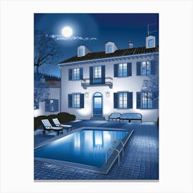 House At Night 1 Canvas Print