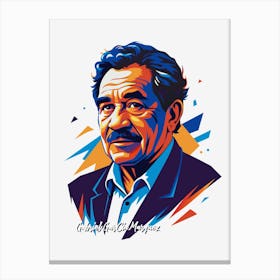 Gabriel García Márquez 03 Portrait WPAP Pop Art Canvas Print