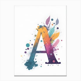 Colorful Letter A Illustration 67 Canvas Print