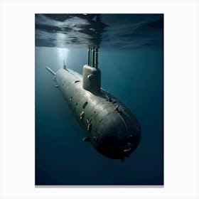 Submarine In The Water -Reimagined 2 Canvas Print