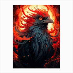 Crow Of Fire Canvas Print