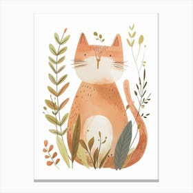 Cymric Cat Clipart Illustration 5 Canvas Print