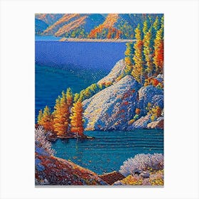 Pribaikalsky National Park Russia Pointillism Canvas Print