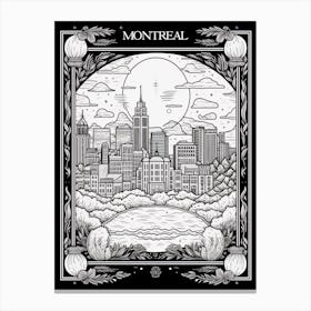 Montreal, Canada, Tarot Card Travel  Line Art 4 Canvas Print