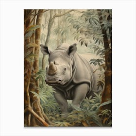 Rhino Deep In The Nature 8 Canvas Print