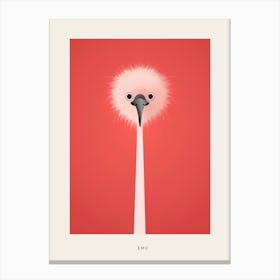 Minimalist Emu 1 Bird Poster Canvas Print