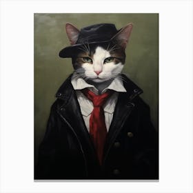 Gangster Cat Japanese Bobtail Canvas Print