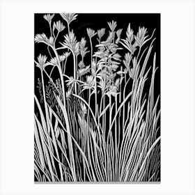 Scouring Rush Wildflower Linocut Canvas Print