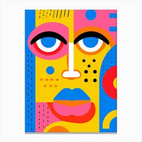 Pop Art Geometric Face 4 Canvas Print