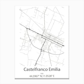 Castelfranco Emilia,Italy Minimalist Map Canvas Print