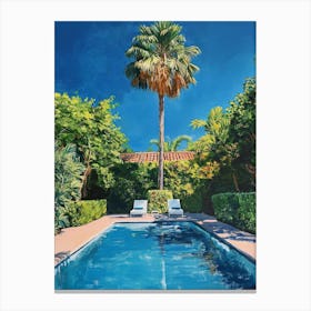 Swimming Pool Oil Painting Canvas Print