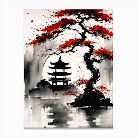 Japanese Tree Art Canvas Print