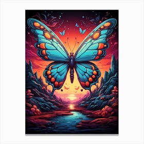 Butterfly At Sunset Canvas Print