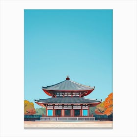 Todai Ji Temple Nara 3 Colourful Illustration Canvas Print
