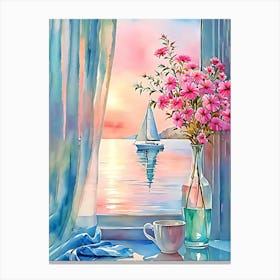 Sunset By The Window Canvas Print