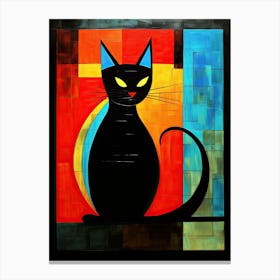 Meowdern Cubism: Minimalist Cat Creations Canvas Print