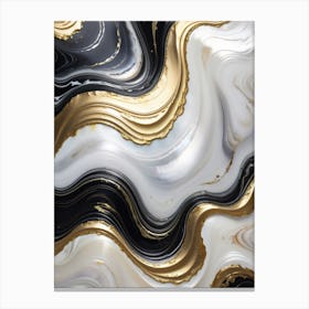 Abstract Black And Gold Marble Canvas Print