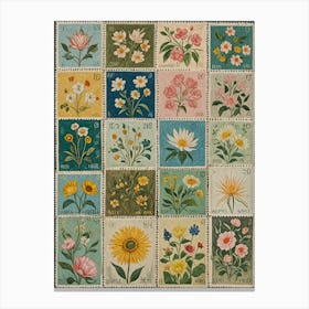 Floral Stamps Canvas Print