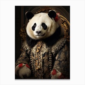 Panda Art In Renaissance Style 1 Canvas Print