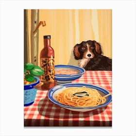 Dog And Pasta 7 Canvas Print