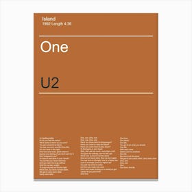 1iamfy U2 One Base Copy Canvas Print