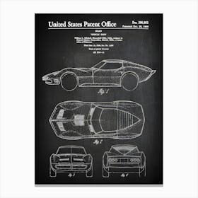 Sports Car Print Muscle Car Wall Art Vehicle Blueprint Patent Print Car Patent Boys Room Decor Corvette Art Vc0631 Canvas Print