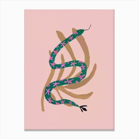 Snake And Abstract Plant Canvas Print