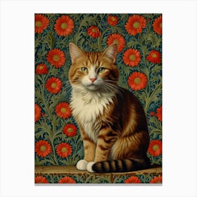 William Morris Cat On A Shelf Canvas Print