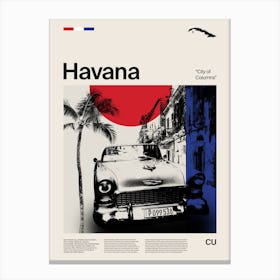 Mid Century Havana Travel Canvas Print
