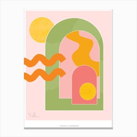 Pink Curves And Archways Canvas Print