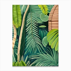 Jungle Print Hive Palm Leaves Canvas Print