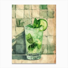 Moscow Mule Watercolour Illustration 3 Canvas Print