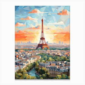 Paris View   Geometric Vector Illustration 3 Canvas Print