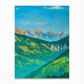 Dolomiti Bellunesi National Park Italy Blue Oil Painting 2  Canvas Print