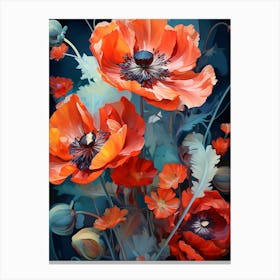 Tangled Poppies Canvas Print
