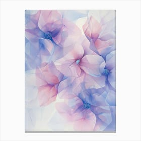 Flowers In Blue And Pink Canvas Print