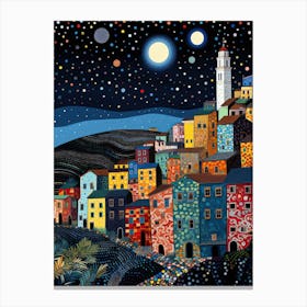Genoa, Italy, Illustration In The Style Of Pop Art 2 Canvas Print