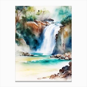 Waterfall Beach, Australia Water Colour  (1) Canvas Print