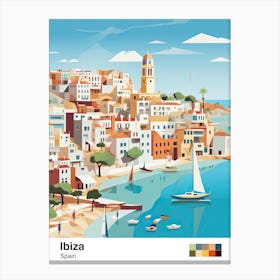 Ibiza, Spain, Geometric Illustration 1 Poster Canvas Print