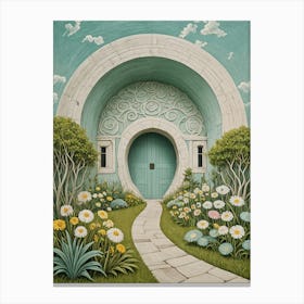 Sky Blue Hobbit House Canvas Print