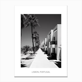 Poster Of Marbella, Spain, Photography In Black And White 4 Canvas Print
